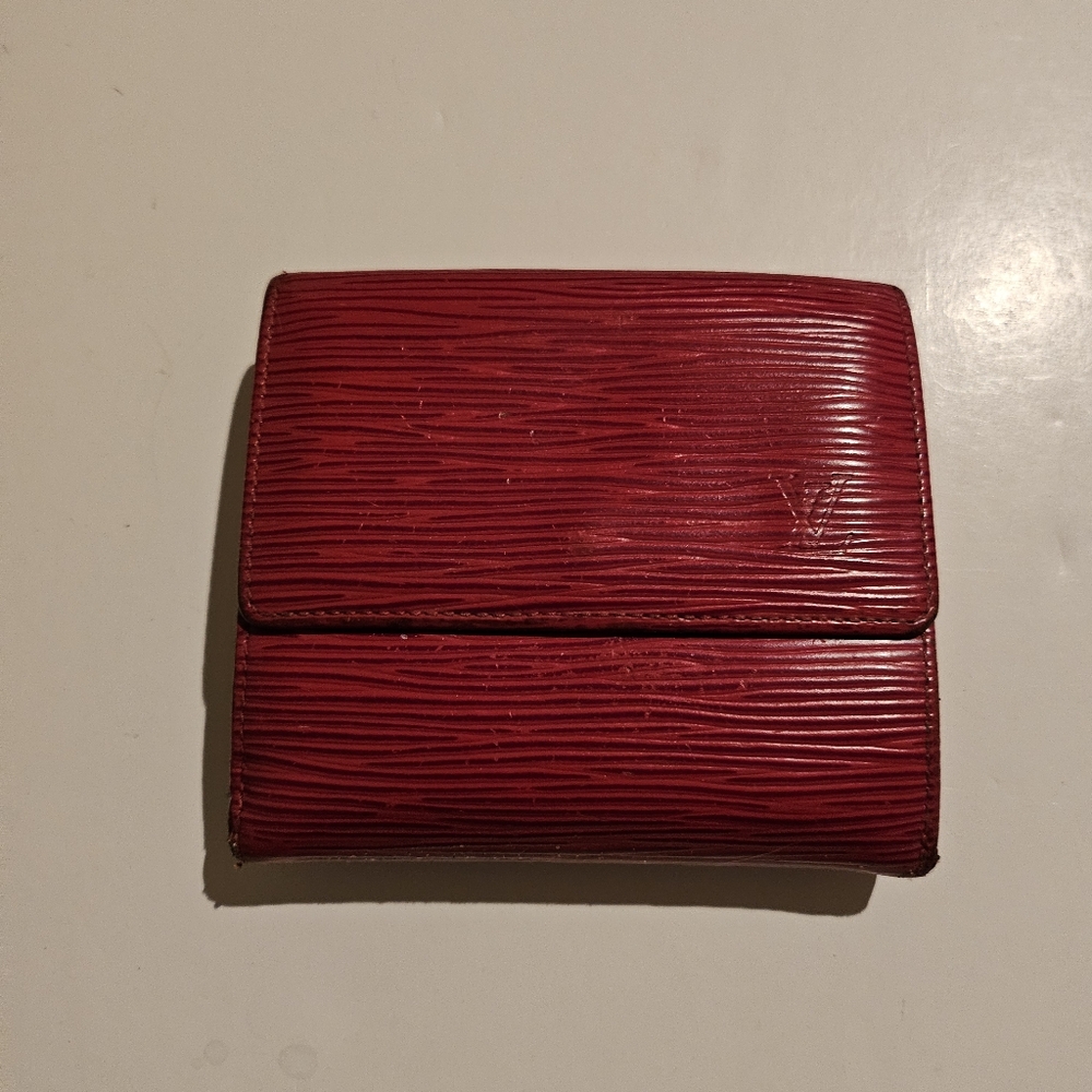 Louis Vuitton red trifold wallet